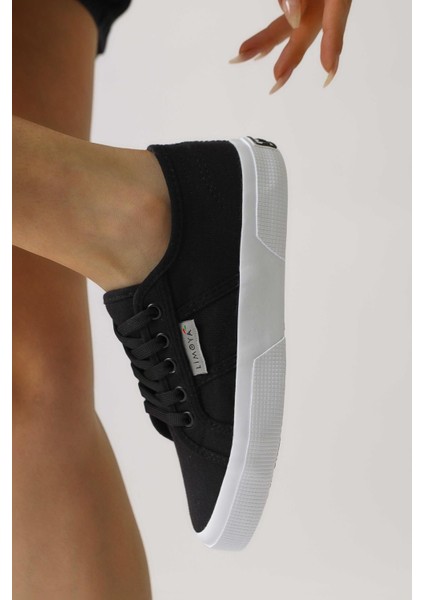 Timon Siyah Rahat Taban Keten Sneakers