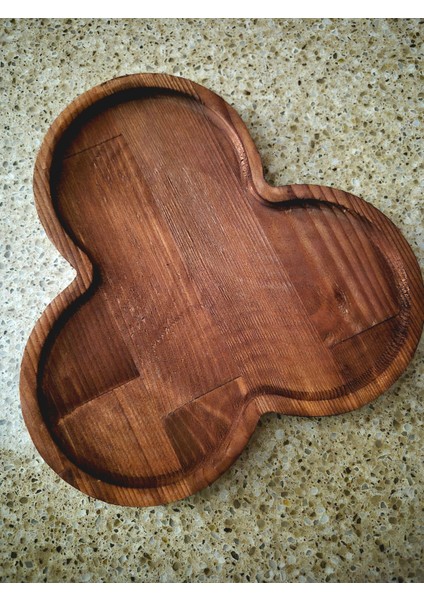 Üç Bölmeli Sunum Tahtası - 23 cm - Koyu Kahverengi fiyatları