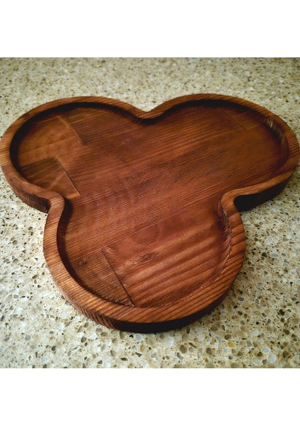 Üç Bölmeli Sunum Tahtası - 23 cm - Koyu Kahverengi fırsatları