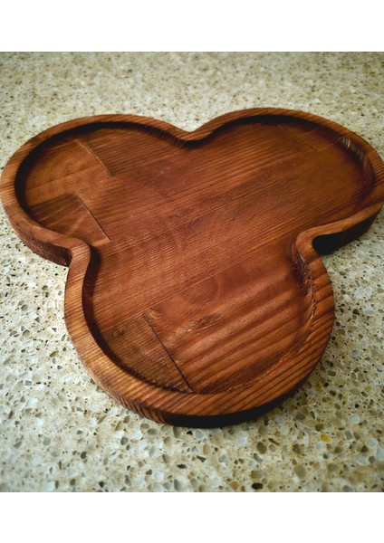 Üç Bölmeli Sunum Tahtası - 23 cm - Koyu Kahverengi indirimleri