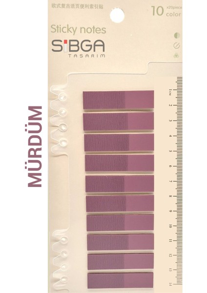 Mürdüm Rengi Şeffaf Postit Post-It Post It. Kitap Ayracı Ayraç Postit Sticker Not Kağıdı 200 Yaprak