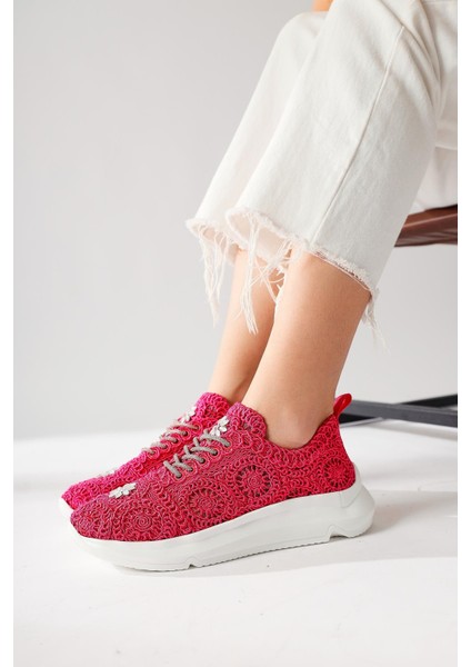 Matty Fuşya Taş Detaylı Örgü Spor Ayakabı fiyatları