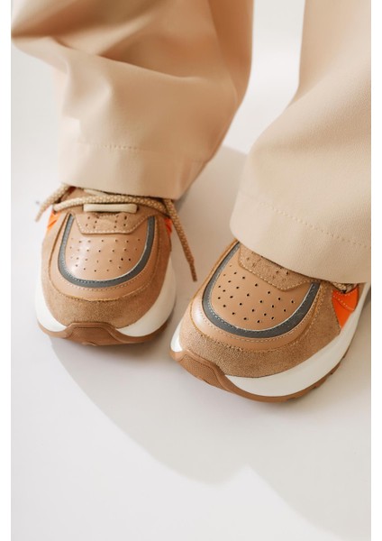 Takako Bej Süet-Deri Bağcıklı Spor Ayakkbı fiyatları