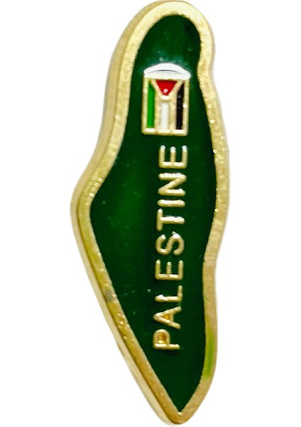 Filistin Haritası Içinde Bayrak & "palestıne" Yeşil Rengi Yaka Rozeti A300046