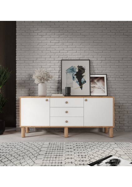 Bohem Konsol 3 Çekmeceli 2 Kapaklıtamamı Mdf