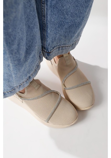 Lorrie Bej Taş Detaylı Taş Detaylı Spor Ayakabı modelleri