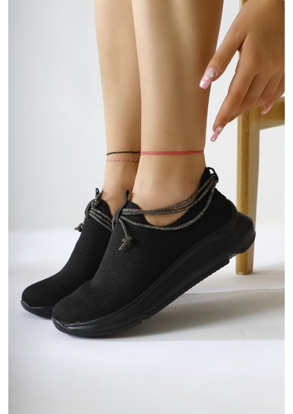 Morin Siyah Taş Bağcık Spor Ayakabı