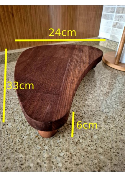 Kavisli Sunum Tahtası - 33 x 24 cm - Koyu Kahverengi