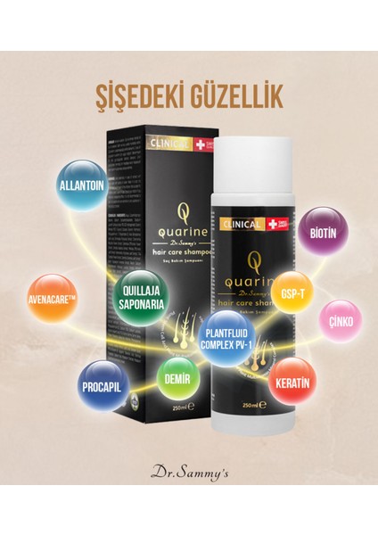 Quarine Premium Şampuan (2 Aylık) Dökülmelere Karşı %100 Saf ve Doğal Bitkisel Kök Hücre Ekstratları,Vitamin ve Mineral İçeren Onarıcı Saç Şampuanı 250ML fiyatları