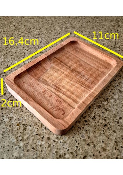 Dikdörtgen Sunum/çerez Tahtası - 16,4 x 11 cm - Kayın Ağacı