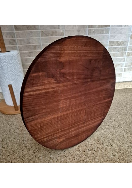 Yuvarlak Ayaklı Sunum Tahtası - 28 cm - Koyu Kahverengi fiyatları