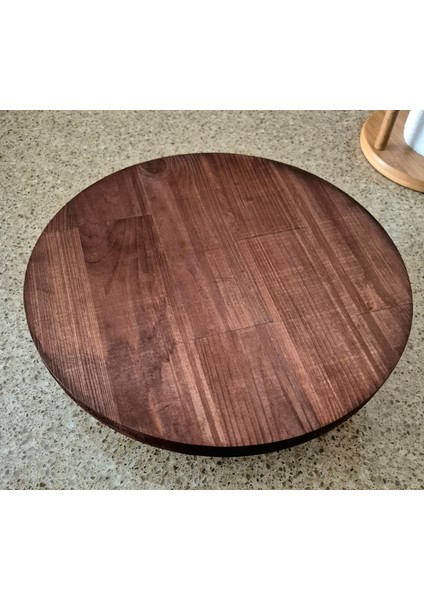 Yuvarlak Ayaklı Sunum Tahtası - 28 cm - Koyu Kahverengi fırsatları