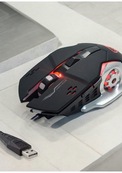 Siyah Kum Desen Mouse Pad - LED Işıklı 6d Gaming Tip Kablolu Mouse Bilgisayar Faresi Notebook Pc Windows Uyumlu Oyuncu Mause fırsatları