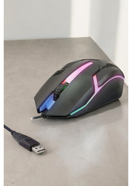 Pembe Kum Desen Mouse Pad - LED Işıklı 3D Gaming Tip Kablolu Mouse Bilgisayar Faresi Notebook Pc Uyumlu Oyuncu Mause fiyatları