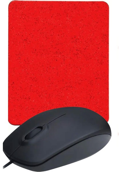 Kırmızı Mouse Pad+ Kablolu Mouse Bilgisayar Faresi Notebook Pc Uyumlu Mause fiyatları