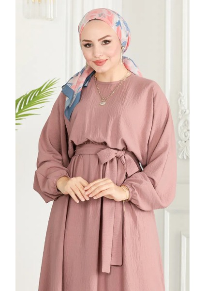 Kadın Giyim Abiye Moda Beli Lastikli Kuşaklı Elbise 2590 fiyatları