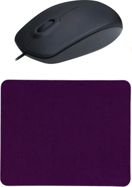 Mor Kum Desen Mouse Pad Kablolu Mouse Bilgisayar Faresi Notebook Pc Uyumlu