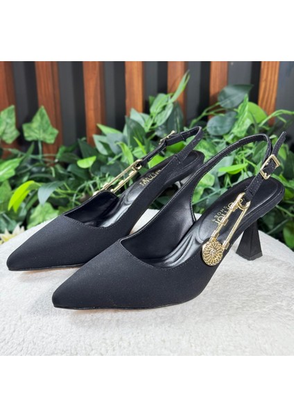 Modern Süet Altın Aksesuarlı Topuklu Ayakkabı M1130 fiyatları