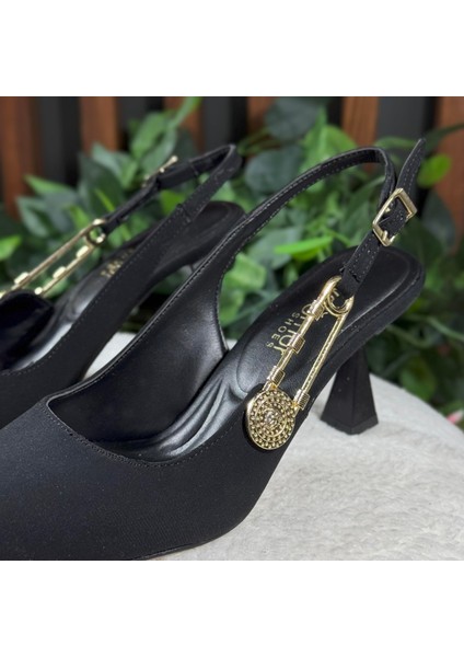 Modern Süet Altın Aksesuarlı Topuklu Ayakkabı M1130 modelleri