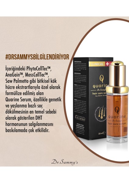 Quarine Onarıcı Premium Saç Serumu (1 Aylık) Dökülmelere Karşı Bitkisel Kök Hücre Ekstratları, Vitamin ve Mineral Içeren %100 Saf ve Doğal Saç, Sakal, Kaş, Kirpik için Serum fiyatları