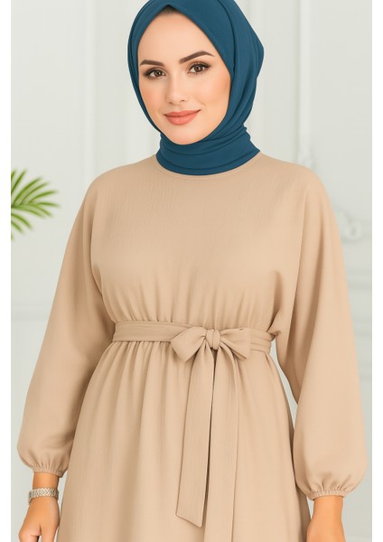 Kadın Giyim Abiye Moda Beli Lastikli Kuşaklı Elbise 2590 fiyatları