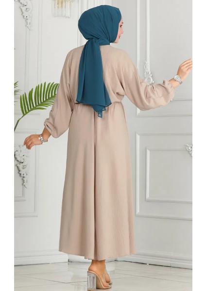 Kadın Giyim Abiye Moda Beli Lastikli Kuşaklı Elbise 2590 modelleri