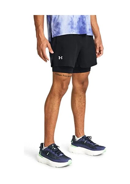 Ua Launch 5'' 2-In-1 Shorts Erkek Koşu Şortu 1382640-001 Siyah