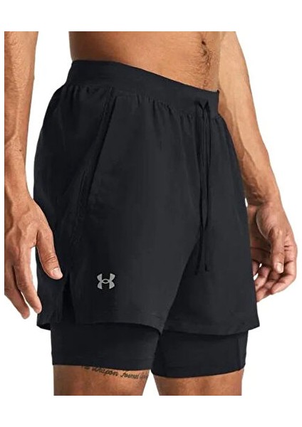 Ua Launch 5'' 2-In-1 Shorts Erkek Koşu Şortu 1382640-001 Siyah modelleri