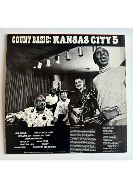 Count Basie - Kansas City 5 Japonya Baskı Dönem Plak fiyatları