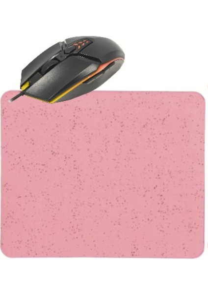 Pembe Kum Desen Mouse Pad -Rgb LED Işık 6d Gaming Kablolu Mouse Notebook Pc Uyumlu Oyuncu Mause -Bilgisayar Faresi