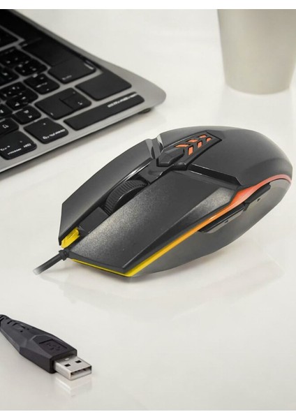 Pembe Kum Desen Mouse Pad -Rgb LED Işık 6d Gaming Kablolu Mouse Notebook Pc Uyumlu Oyuncu Mause -Bilgisayar Faresi fiyatları
