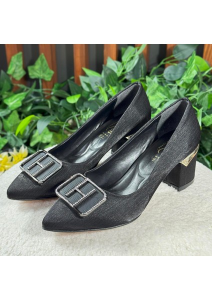 Özel Tokalı Dokulu Topuklu Ayakkabı M1148 modelleri
