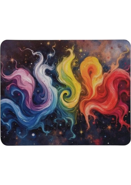 Rengarenk Desenli Mouse Pad+ Kablolu Mouse Bilgisayar Faresi Notebook Pc Windows Uyumlu Mause modelleri