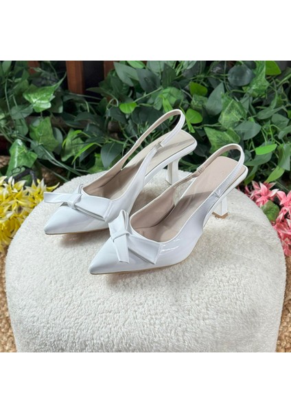 Modern Rugan Fiyonklu Ince Topuklu Ayakkabı M1103