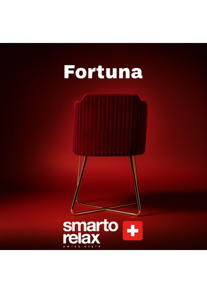 Fortuna 2’li Sandalye Seti — Metal Ayaklı, Kırmızı Kumaş fiyatları