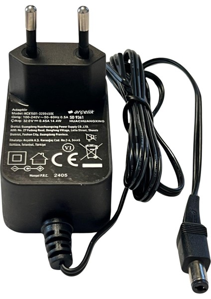 Arçelik Grundig Beko Altus 30 Volt 0.45A Dikey Süpürge Şarj Adaptörü