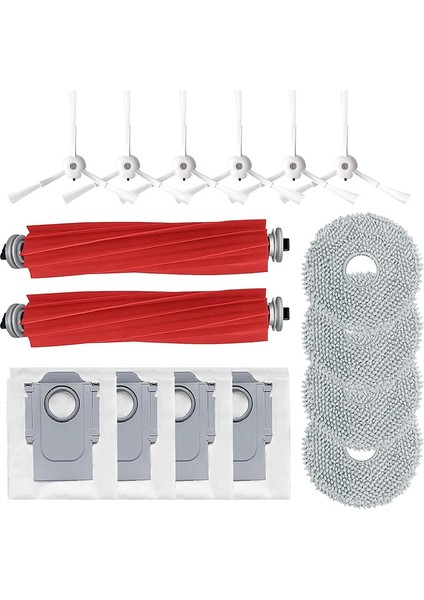 Q Robot Süpürge Yedek Parça, Ana Fırça, Yan Toz Torbaları, Paspas Bezi Aksesuar Seti (Yurt Dışından)