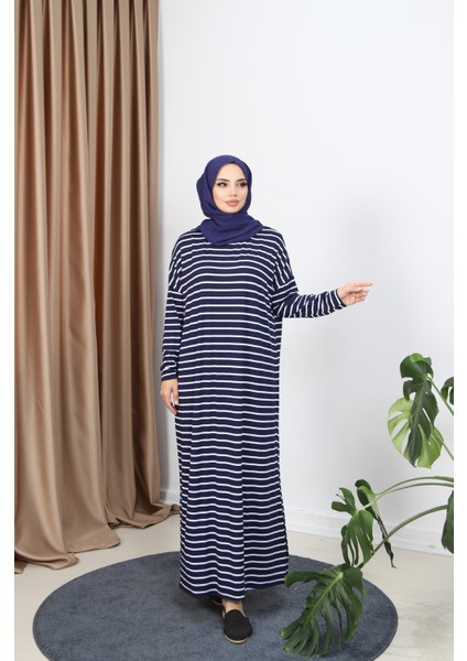 Çizgili Penye Elbise