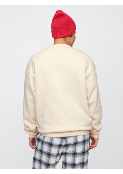 Erkek Kırık Beyaz Gap Logo Relaxed Fleece Sweatshirt fırsatları