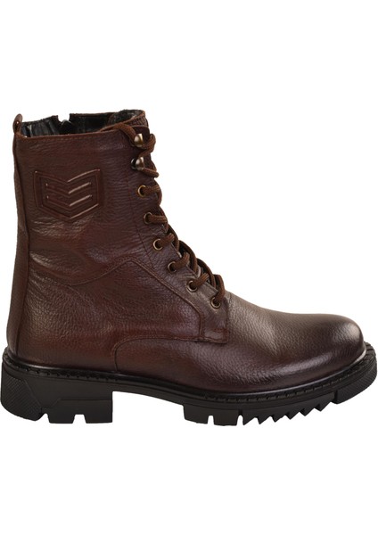 Erkek Içi Kürklü Fermuarlı Deri Casual Postal Bot