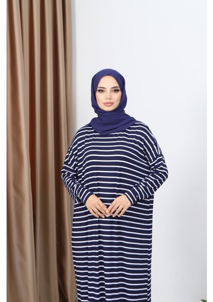 Çizgili Penye Elbise modelleri