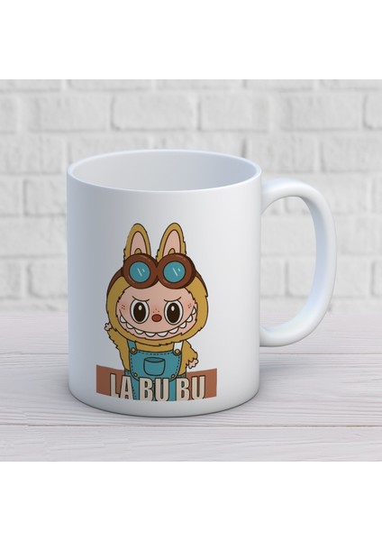 Sarı Labubu Baskılı Hediyelik Kupa