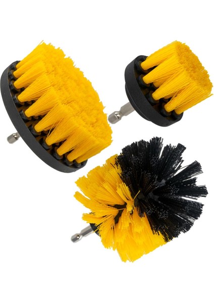 6084 Bits Saplı Matkaba Takılabilir Temizlik Fırça Seti 3 Parça