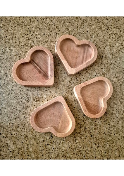 Kalp Şekilli Sunumluk/çerezlik - 16 cm - Kayın Ağacı fiyatları