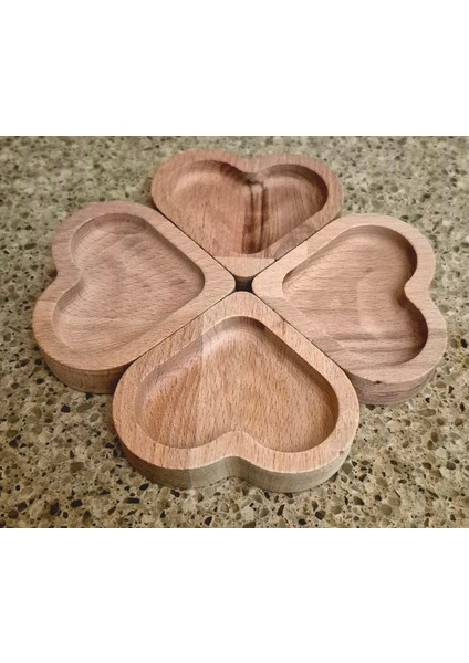 Kalp Şekilli Sunumluk/çerezlik - 16 cm - Kayın Ağacı modelleri