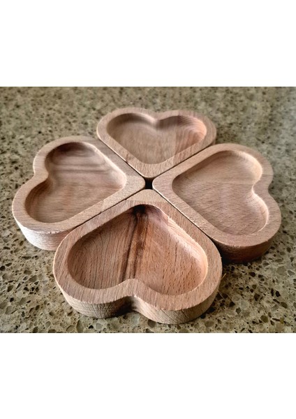 Kalp Şekilli Sunumluk/çerezlik - 16 cm - Kayın Ağacı fırsatları