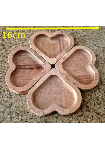 Kalp Şekilli Sunumluk/çerezlik - 16 cm - Kayın Ağacı