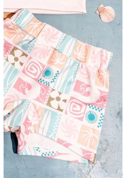 Kız Çocuk Surf Baskılı Crop Mayo Bikini Takım fırsatları