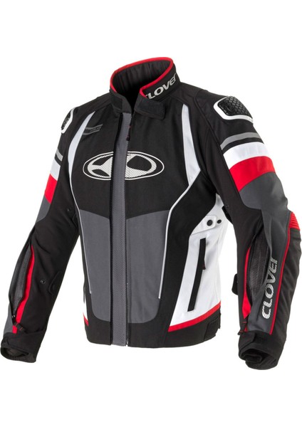 Airblade-5 Korumalı Motosiklet Montu Siyah Beyaz Kırmızı