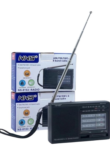 NS-8153 Taşınabilir Pilli Cep Radyosu Deprem Çantası Radyosu Am Fm Sw-1-6 8 Bandlı Mini Radyo indirimleri